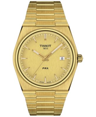 Мужские часы Tissot PRX с золотистым браслетом из нержавеющей стали 40 мм