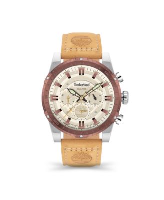 Мужские часы Timberland с ремешком из пшеничной кожи Fitzwilliam на кожаном ремешке 46 мм