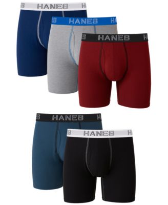 Мужские трусы-боксеры Hanes Mens 5-Pk. Трусы-боксеры с высокой эластичностью