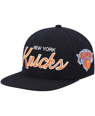 Мужская кепка-бейсболка Mitchell & Ness Black New York Knicks Hardwood Classics Script 2.0 Snapback