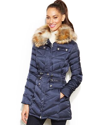 Laundry by Shelli Segal Faux-Fur-Hooded Quilted Puffer Coat - Coats ...