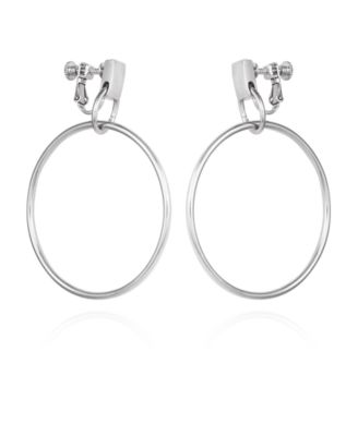 Серьги-кольца-клипсы Vince Camuto серебристого цвета
