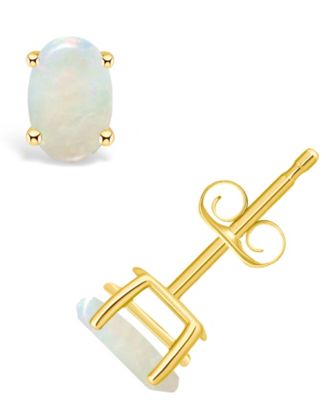 Серьги-гвоздики Macy's Opal 0,5 ct, 14K, желтые