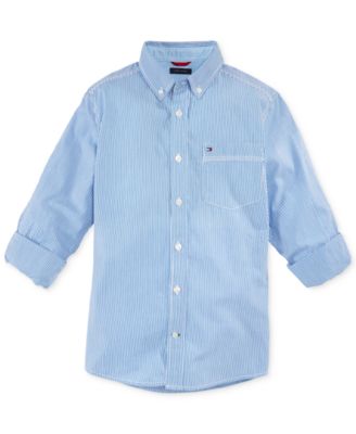 blue striped tommy hilfiger shirt