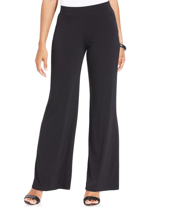 JM Collection Petite Pull-On Wide-Leg Pants, Created for Macy's ...