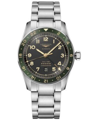 Мужские швейцарские автоматические часы Spirit Zulu Time Longines с браслетом из нержавеющей стали 42 мм