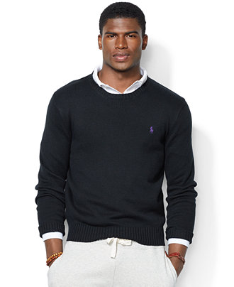 Polo Ralph Lauren Sweater, Crew Neck Cotton Pullover - Men - Macy's