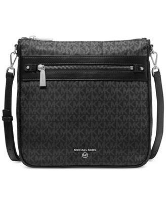 Майкл Корс джет логотип очарование набор Большой с севера на юг нейлон Crossbody черный