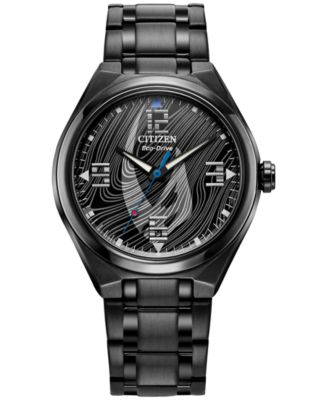 Citizen Eco-Drive Мужские часы-браслет Star Wars Mandalorian Black из нержавеющей стали 42 мм