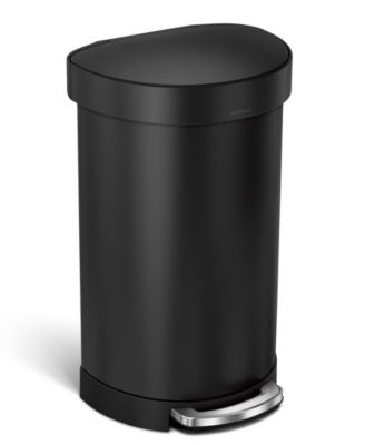 Кухонное мусорное ведро Simplehuman объемом 45 литров с полукруглым ободком для мусора черного цвета