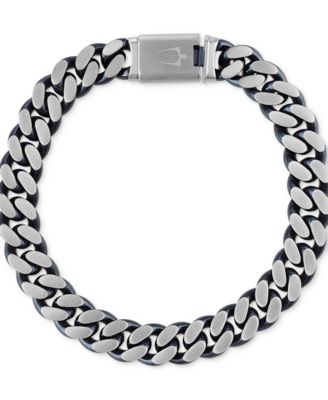 Мужской классический браслет-цепочка Bulova из нержавеющей стали с синим покрытием