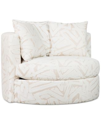 Круглое вращающееся кресло из ткани Korren, созданное для Macy's
