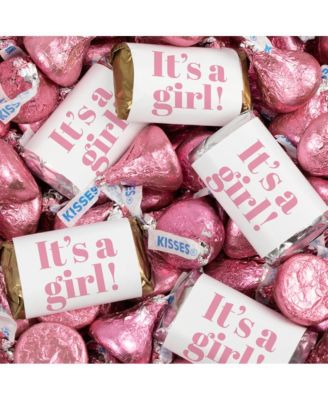 Just Candy It's a Girl Сувениры для вечеринки в честь дня рождения, миниатюры и розовые поцелуи, 128 штук