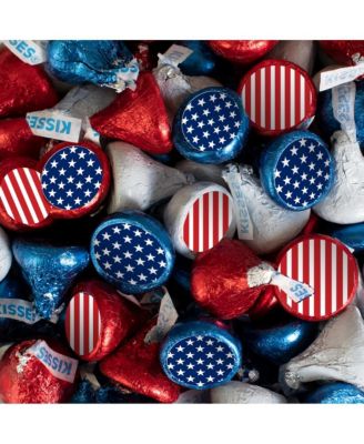 Just Candy Патриотические конфеты Hershey's Kisses из молочного шоколада, 90 штук
