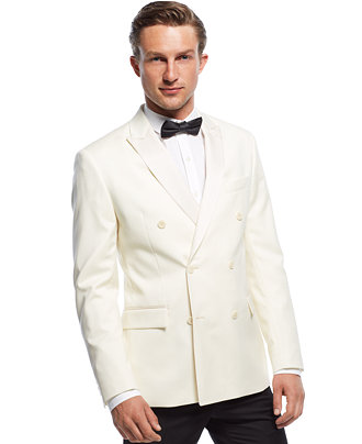 Ryan Seacrest Distinction Off-White Double-Breasted Dinner Jacket ...