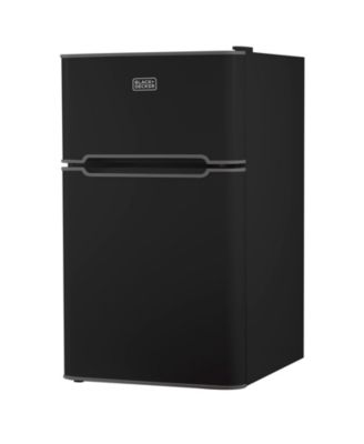 Компактный двухдверный холодильник BLACK+DECKER объемом 3,1 кубических фута с морозильной камерой, черный