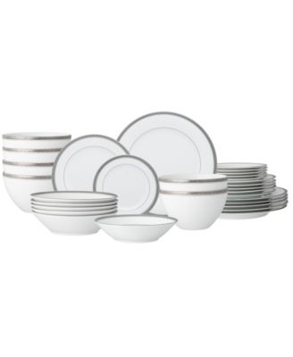 Набор посуды Noritake Charlotta Platinum из 30 предметов, рассчитанный на 6 персон