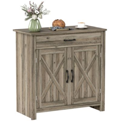 HOMCOM 32" Современный сервант в фермерском стиле для хранения буфета, Серверного шкафа-органайзера