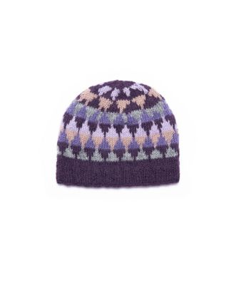 Женская шерстяная шапочка-бини ручной вязки Jaya Harlequin от Feelgoodz