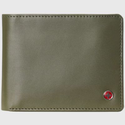 Альпийский Швейцарский мужской кошелек из натуральной кожи Passcase Bifold RFID Safe с 2 окошками для идентификации личности