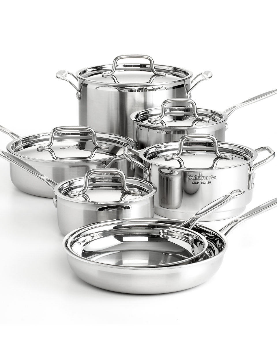 Cuisinart Multiclad Pro Tri Ply Stainless Steel Cookware, 12 Piece Set