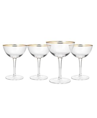 Бокалы-купе Wine Savant в золотой оправе, набор из 4 бокалов