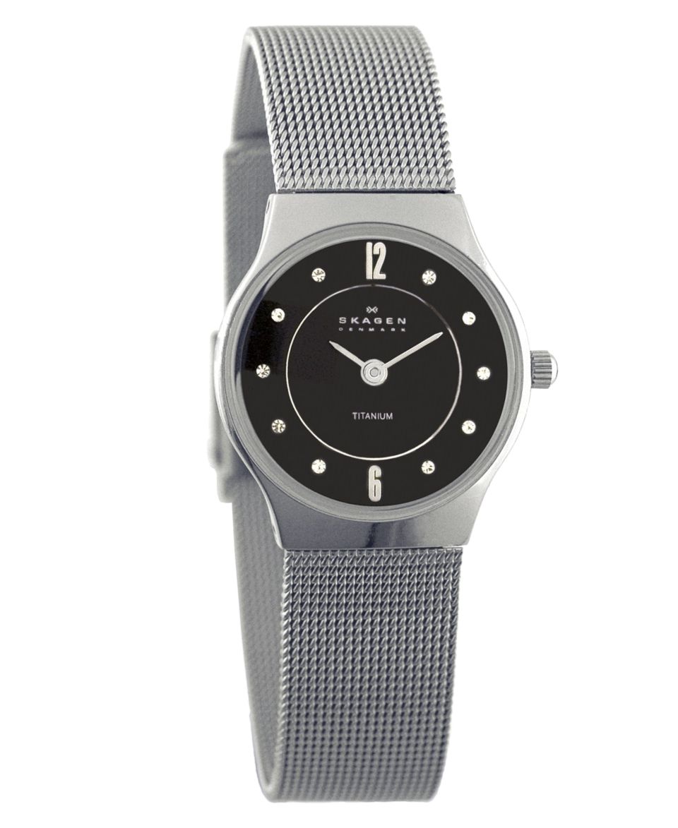 Skagen Denmark Watch, Womens Charcoal Mesh Stainless Steel Bracelet