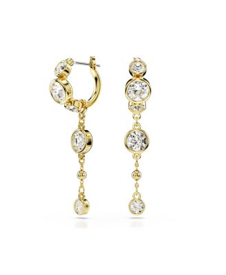 Серьги-капли Imber круглой огранки Swarovski, белые, со смешанной металлической отделкой