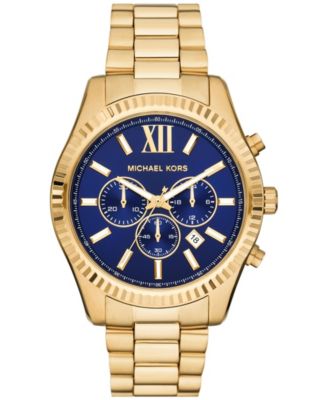 Мужские часы Michael Kors с хронографом Lexington Chronograph золотистого цвета из нержавеющей стали диаметром 44 мм