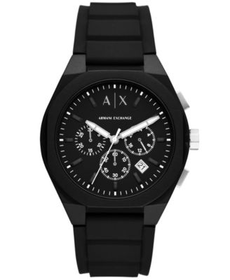 Мужские часы A|X Armani Exchange с хронографом Sync, черные силиконовые часы 44 мм