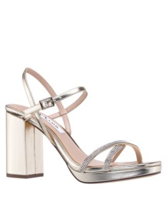 Женские вечерние босоножки на платформе и блочном каблуке Steven от Nina 19290₽