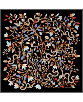 Джесси Чжао Нью-Йоркский двусторонний шелковый шарф из ткани Nights Enchanted Garden