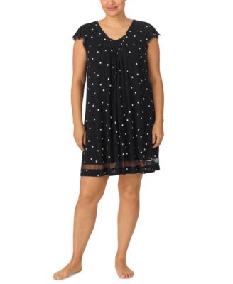 Ночная рубашка Ellen Tracy Plus Size Yours to Love с короткими рукавами серого цвета