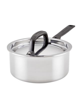 Индукционная кастрюля KitchenAid емкостью 1,5 литра из нержавеющей стали с 5-слойным покрытием и крышкой