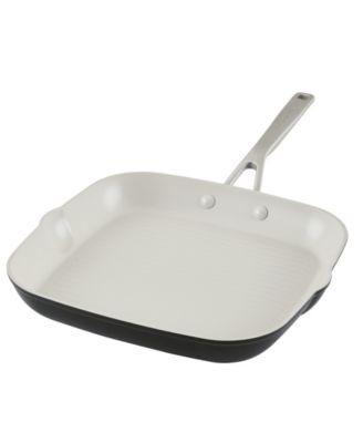 Керамическая сковорода-гриль KitchenAid из твердого анодированного алюминия с антипригарным покрытием диаметром 11,25 дюйма