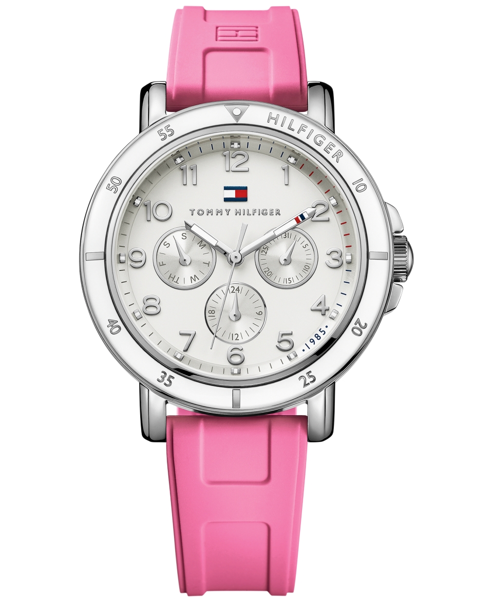 Tommy Hilfiger Womens Pink Silicone Strap Watch 40mm 1751510