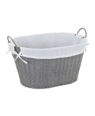 Плетеная корзина для белья первой необходимости с ручками и вкладышем, Корзина