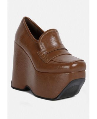 Женские мокасины на танкетке Rag - Co GILLIAM на высокой платформе