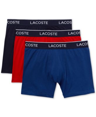 Мужские трусы-боксеры Lacoste Regular Fit из 3-х комплектов с логотипом на поясе