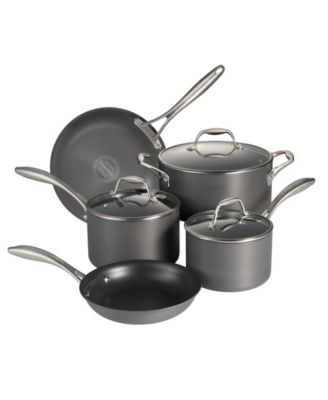 Набор посуды Tramontina OnyxPro с твердым анодированным покрытием и антипригарным покрытием из 8 предметов с крышками