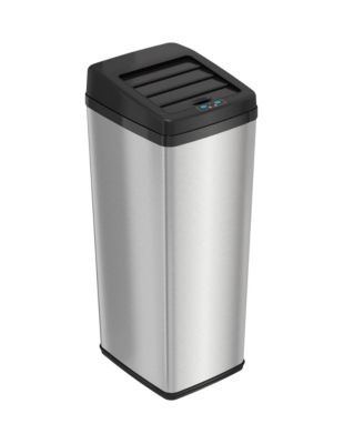 Сенсорное мусорное ведро iTouchless объемом 14 галлонов с раздвижной крышкой из нержавеющей стали и фильтром для поглощения запаха AbsorbX