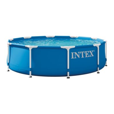Круглый плавательный бассейн Intex размером 10 футов x 30 дюймов над землей (насос в комплект не входит) синего цвета