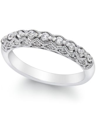 Macy's Diamond Milgrain Band Ring (1/4 