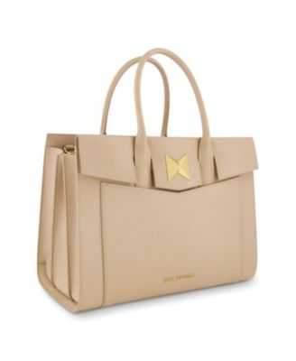 Большая кожаная сумка-портфель Mac Duggal с позолоченной фурнитурой