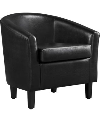 Акцентное кресло Yaheetech из искусственной кожи черного цвета