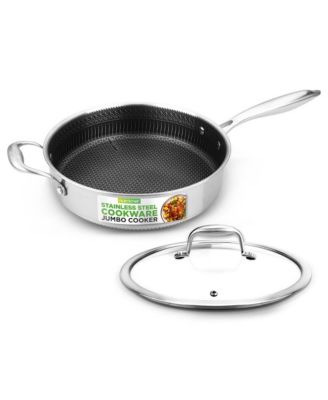 Мультиварка NutriChef Jumbo со стеклянной крышкой - Тройная посуда из нержавеющей стали с антипригарным покрытием DAKIN внутри и снаружи