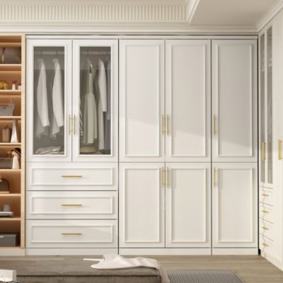 Большие 8-дверные шкафы FAMAPY с подвесными штангами, выдвижными ящиками, полками