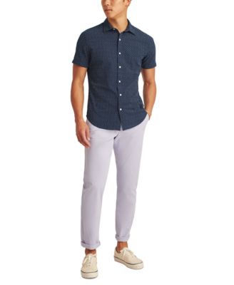 Мужская рубашка Bonobos Riviera Slim Fit с коротким рукавом и гео-принтом спереди на пуговицах 17090₽