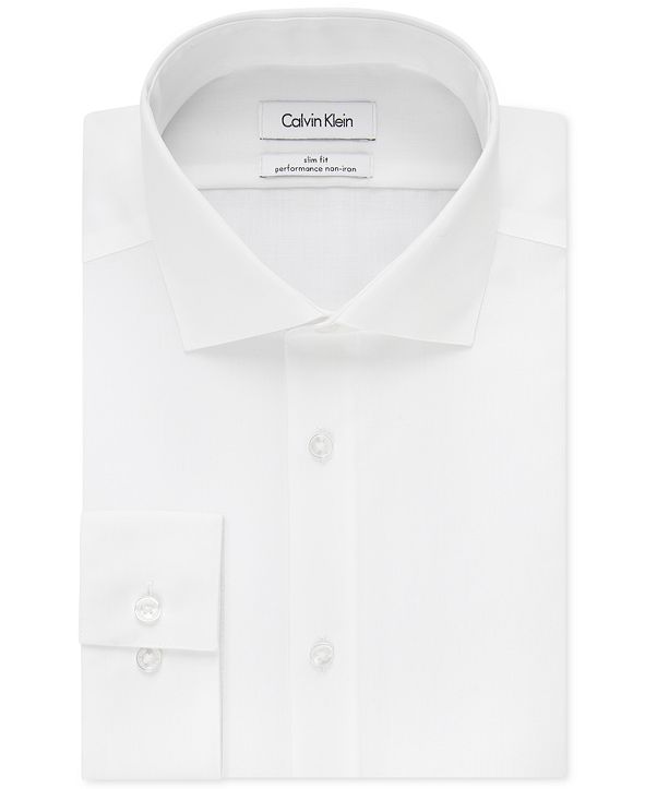 Calvin Klein Men's Slim-Fit Non-Iron Performance Spread Collar ...