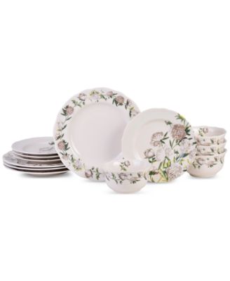 222 Набор посуды Fifth Luxe Peony Neutral из 12 предметов, сервиз на 4 персоны